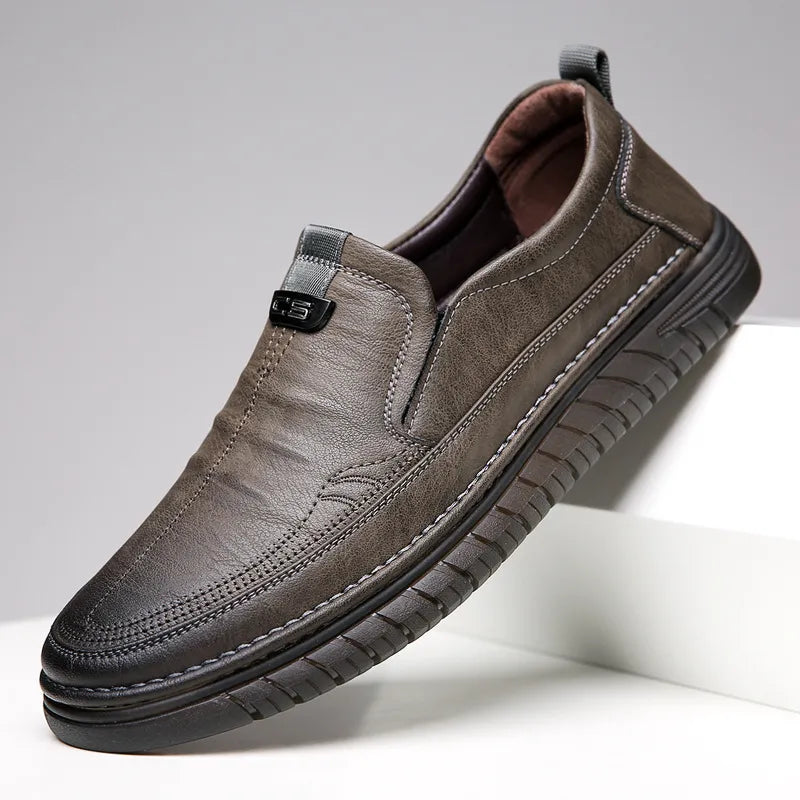 Premium Genuine Leather Slip-On Comfort Loafers