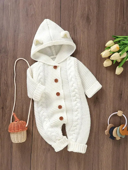 BabyBear Knit Hooded Romper