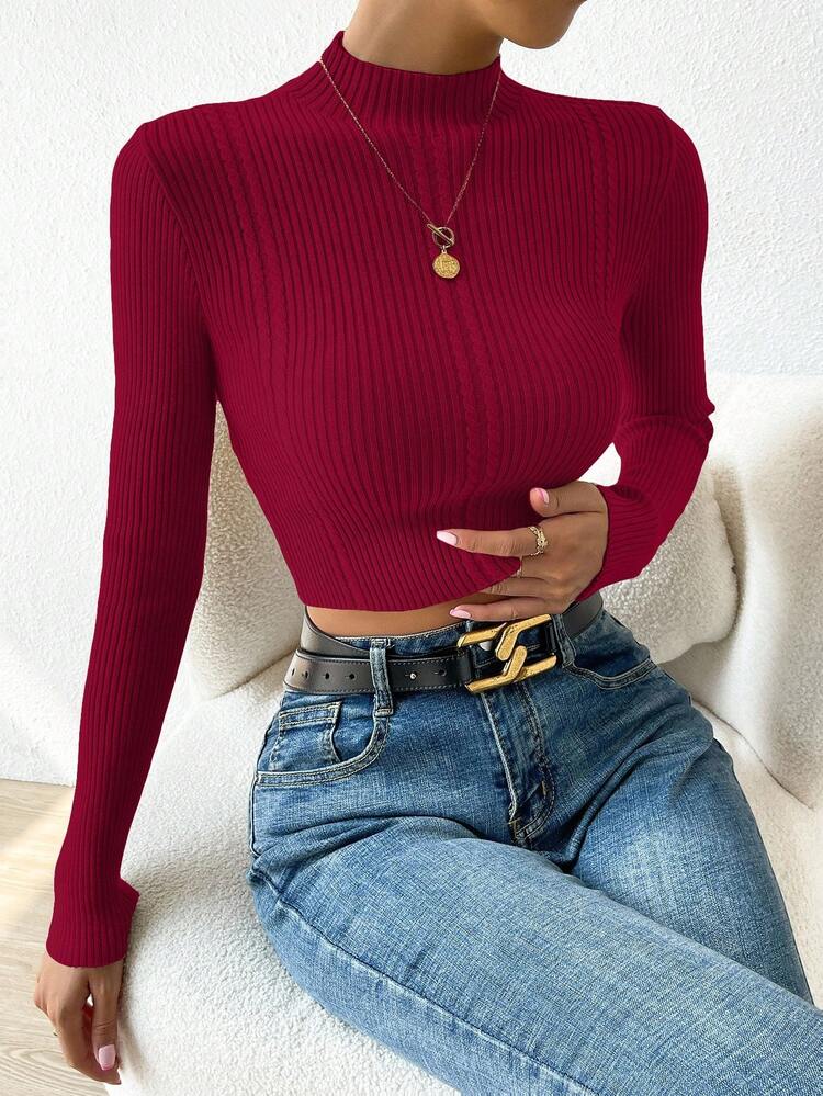 Chic Mock-Neck Crop