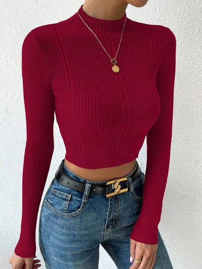 Chic Mock-Neck Crop