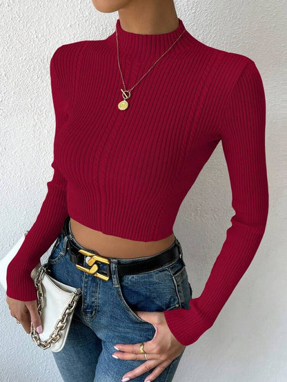 Chic Mock-Neck Crop