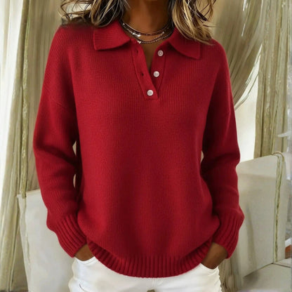 Polo Collar Knit Sweater