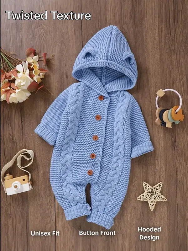 BabyBear Knit Hooded Romper
