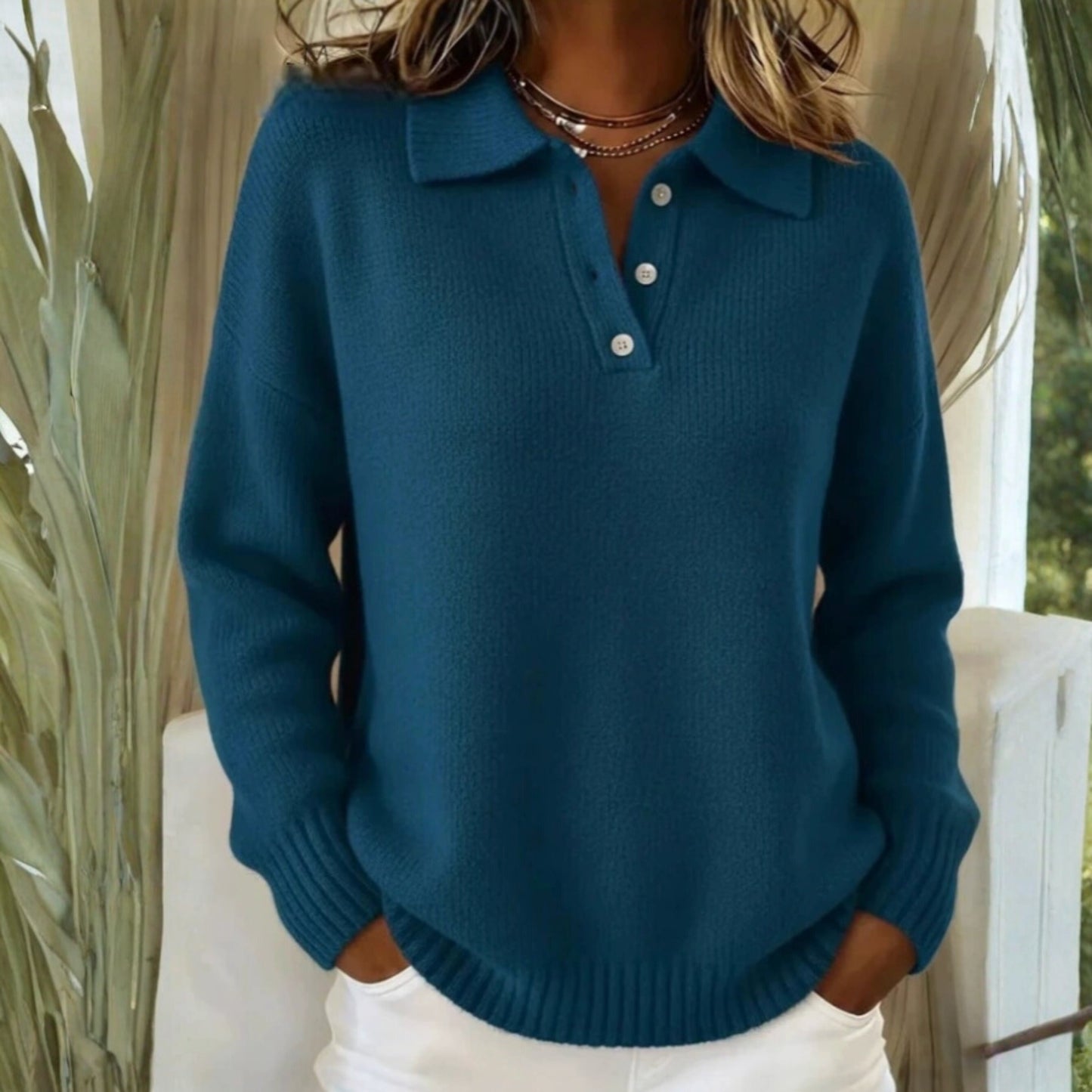 Polo Collar Knit Sweater