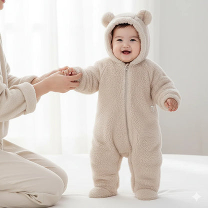 MeloBabe | Fluffy Hooded Romper with Ears