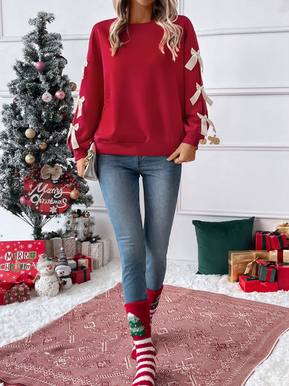 BowCharm™ Cozy Loose Winter Sweatshirt