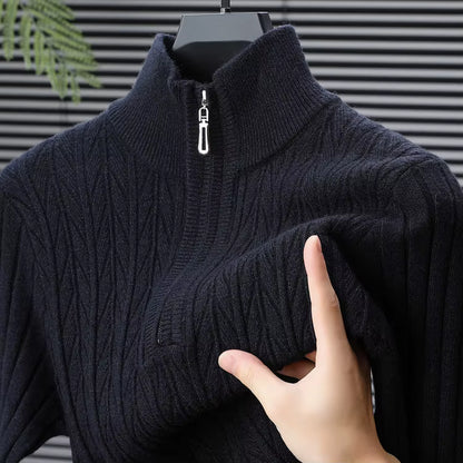 Semi-high-neck Men's Sweater