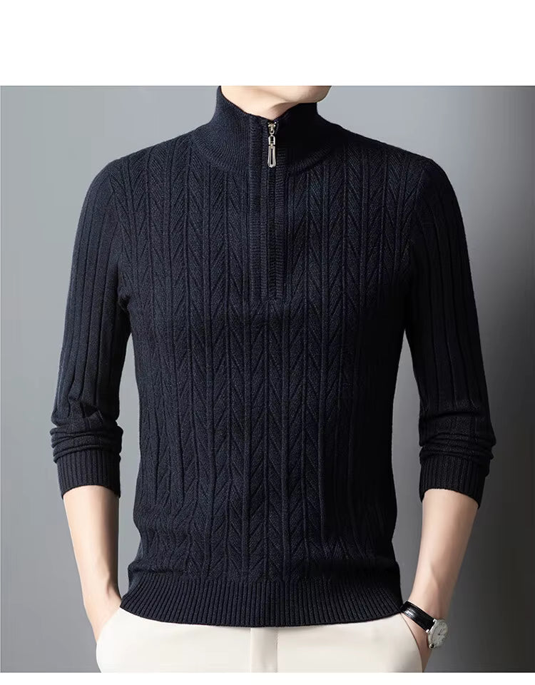 Semi-high-neck Men's Sweater