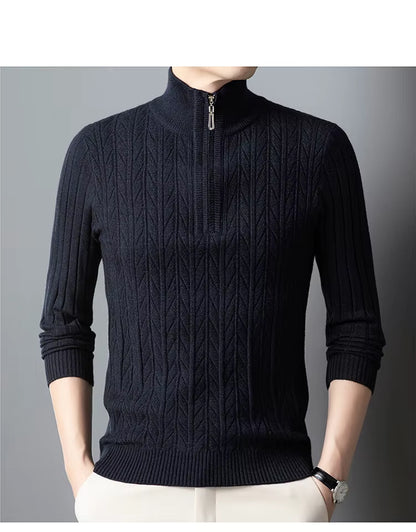 Semi-high-neck Men's Sweater