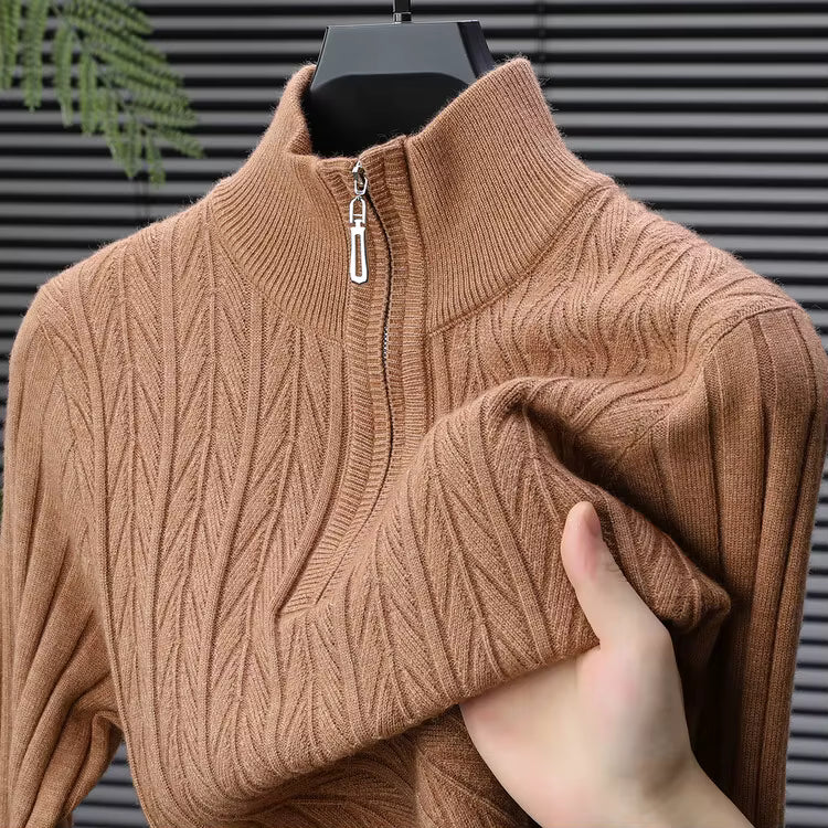 Semi-high-neck Men's Sweater
