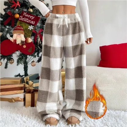 Women’s Plaid Wide Leg Bow Tie Pants