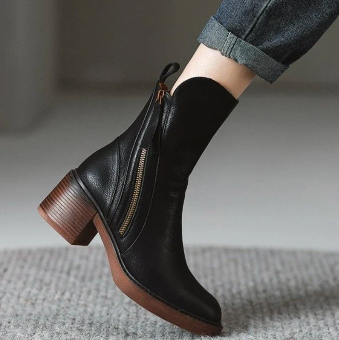 Chelsea Block Heel Ankle Boots
