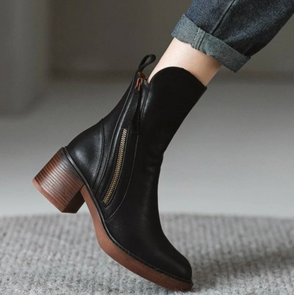 Chelsea Block Heel Ankle Boots