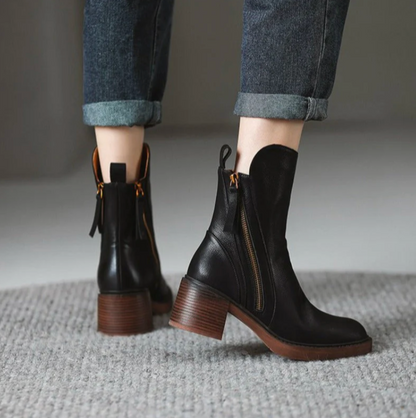 Chelsea Block Heel Ankle Boots