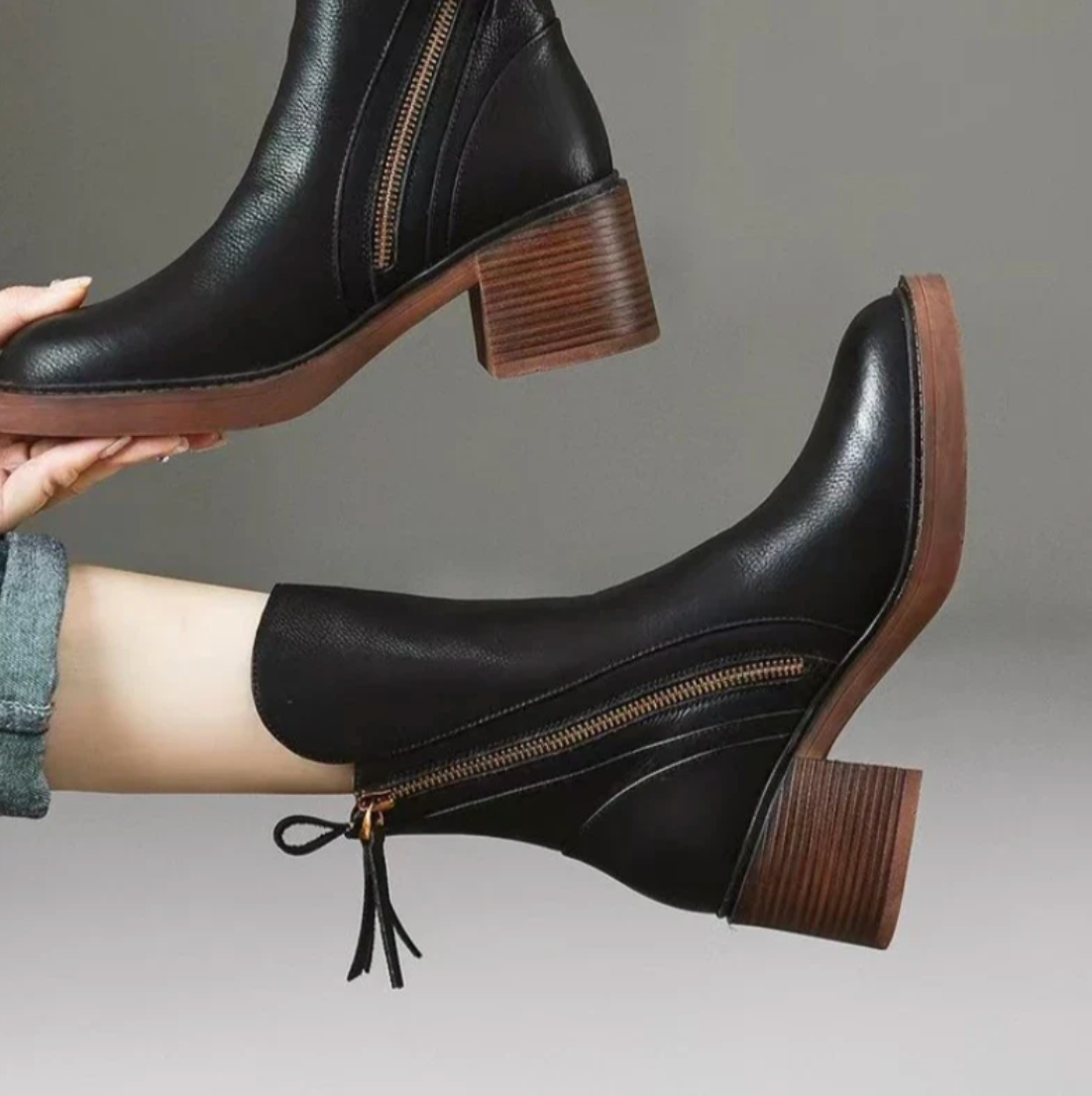 Chelsea Block Heel Ankle Boots