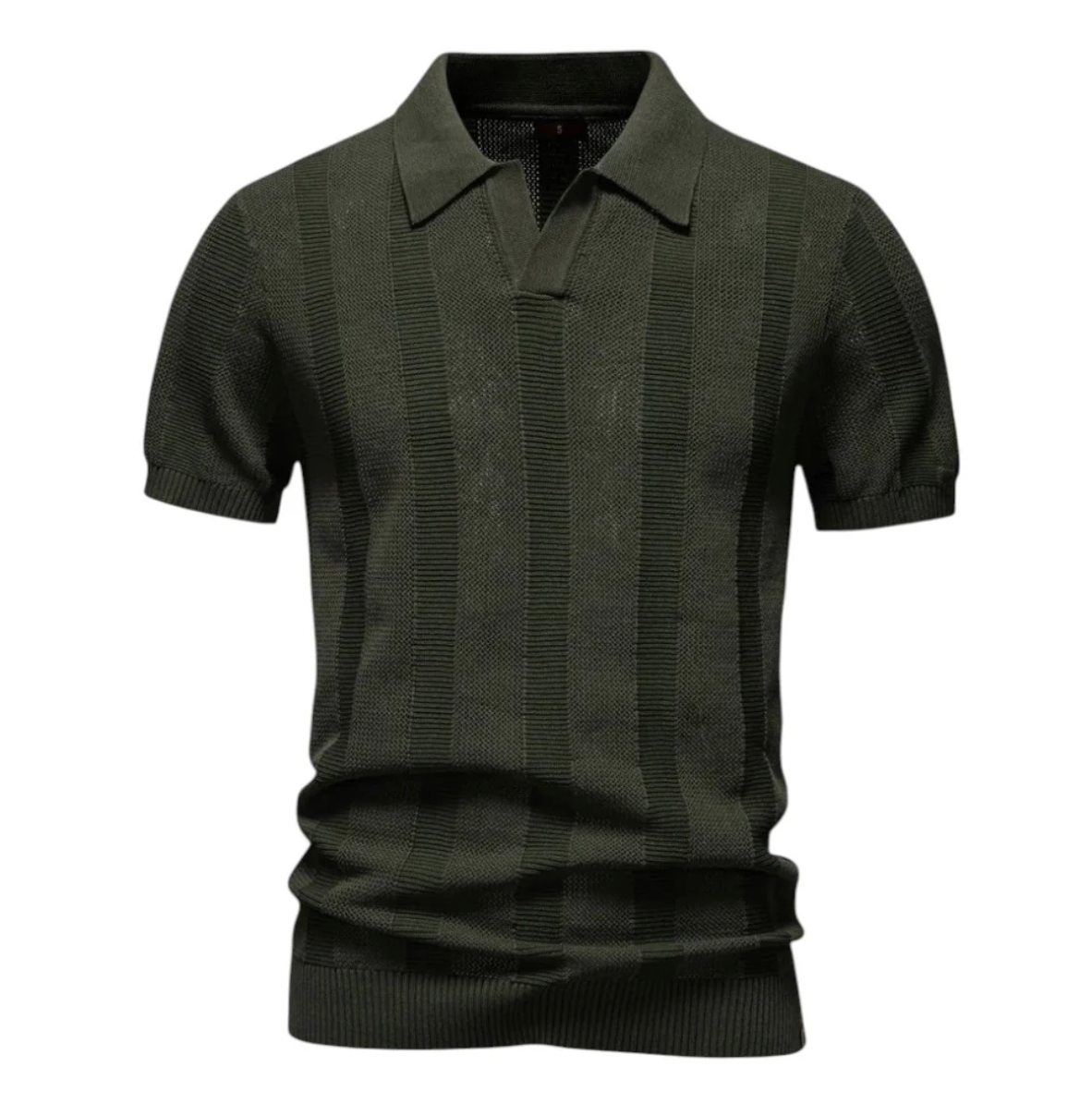 Textured Knit Polo Sweater