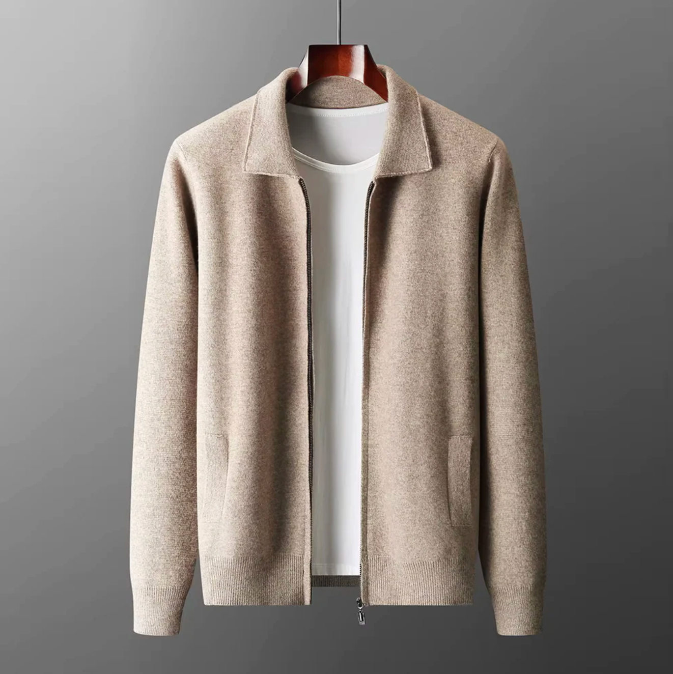 Cashmere Zip Cardigan