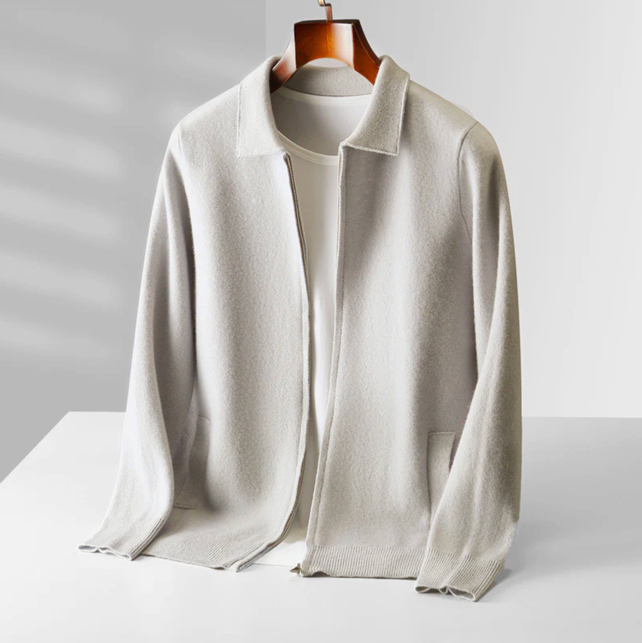 Cashmere Zip Cardigan