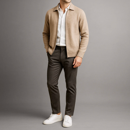 Cashmere Zip Cardigan