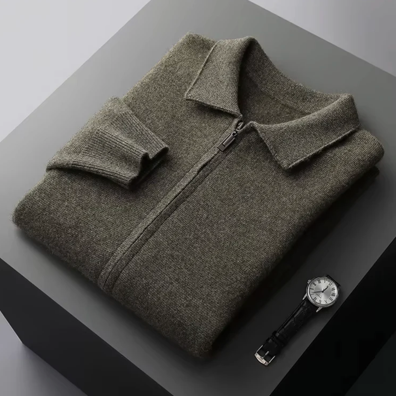 Cashmere Zip Cardigan