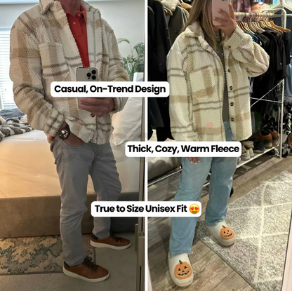 Glacier Plaid Unisex Fleece Jacket