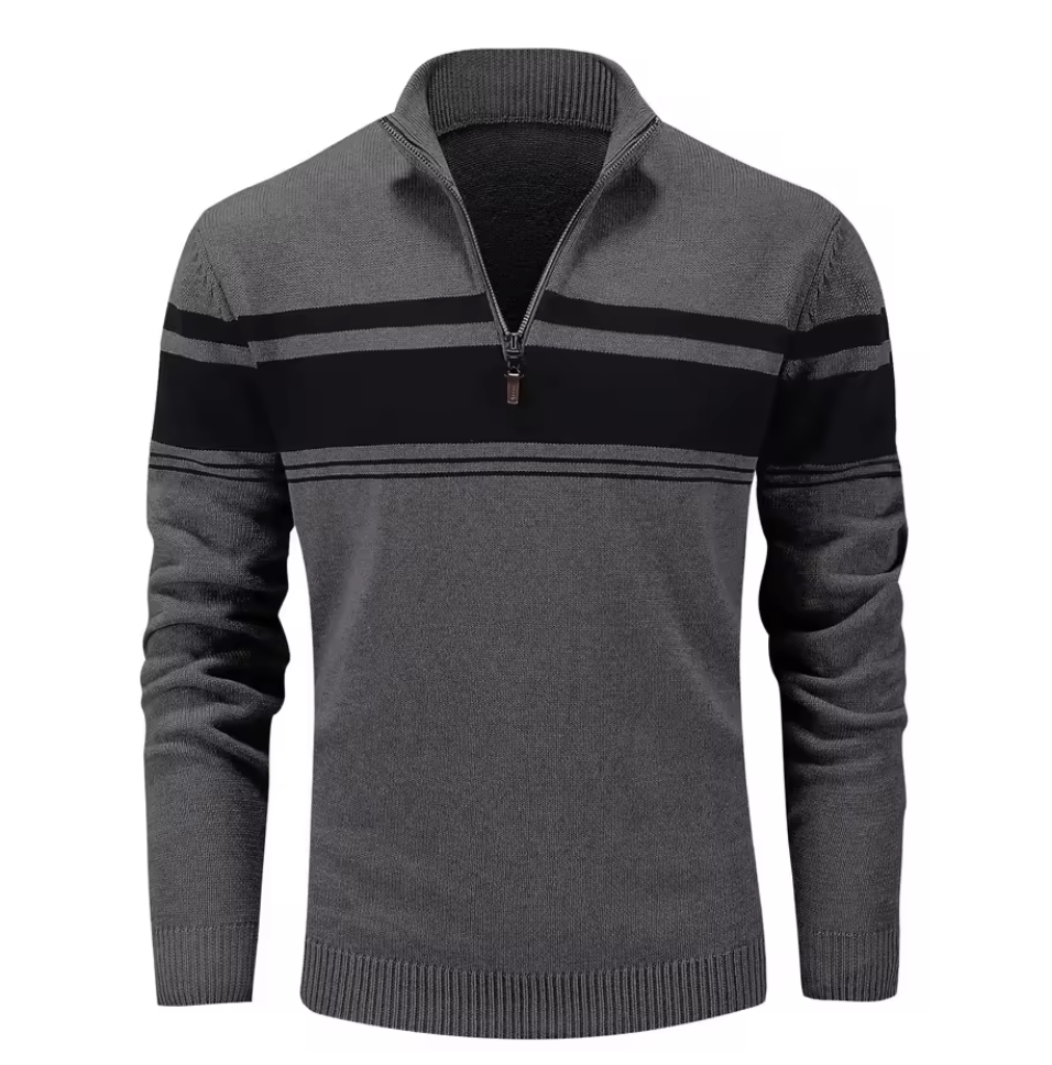 Varsity Stripe Half-Zip Sweater