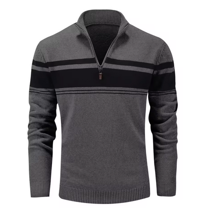 Varsity Stripe Half-Zip Sweater
