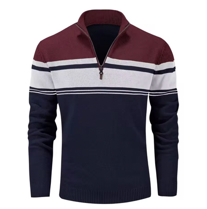 Varsity Stripe Half-Zip Sweater