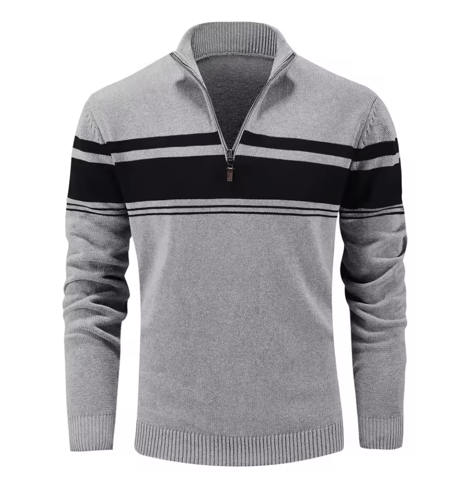 Varsity Stripe Half-Zip Sweater