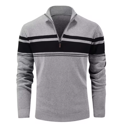 Varsity Stripe Half-Zip Sweater