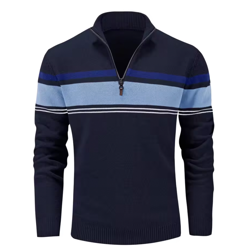 Varsity Stripe Half-Zip Sweater