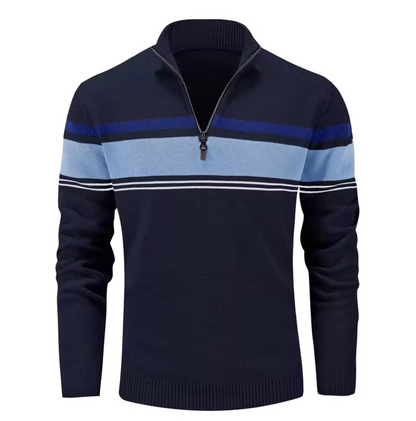 Varsity Stripe Half-Zip Sweater