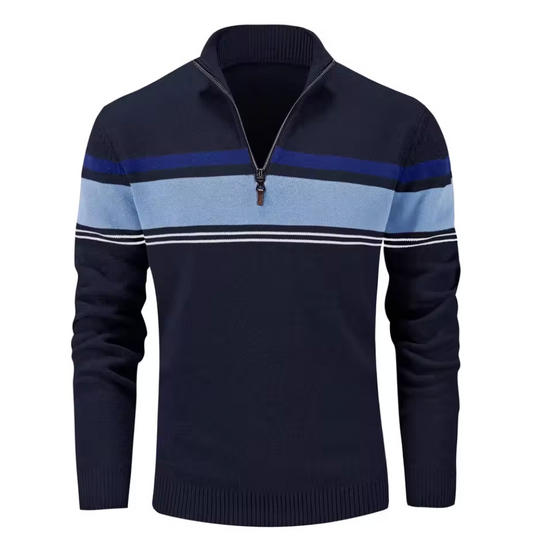 Varsity Stripe Half-Zip Sweater
