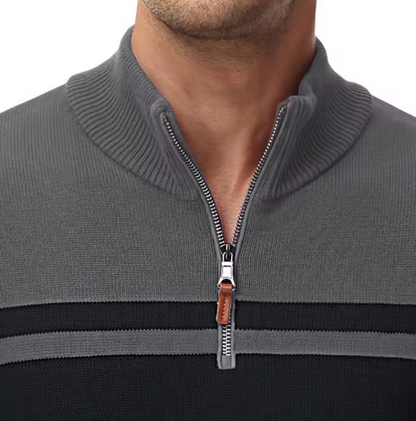 Varsity Stripe Half-Zip Sweater