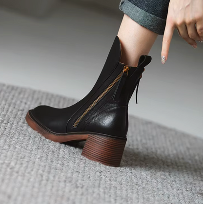 Chelsea Block Heel Ankle Boots