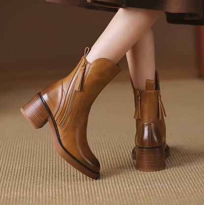 Chelsea Block Heel Ankle Boots
