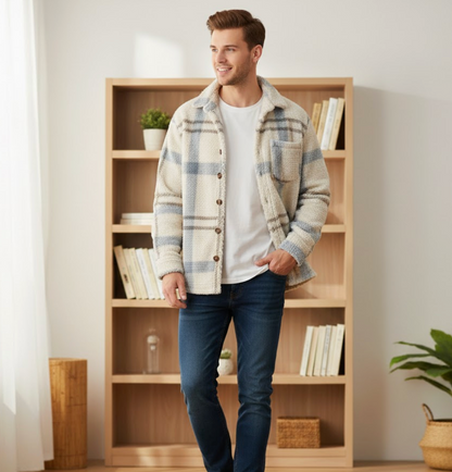 Glacier Plaid Unisex Fleece Jacket
