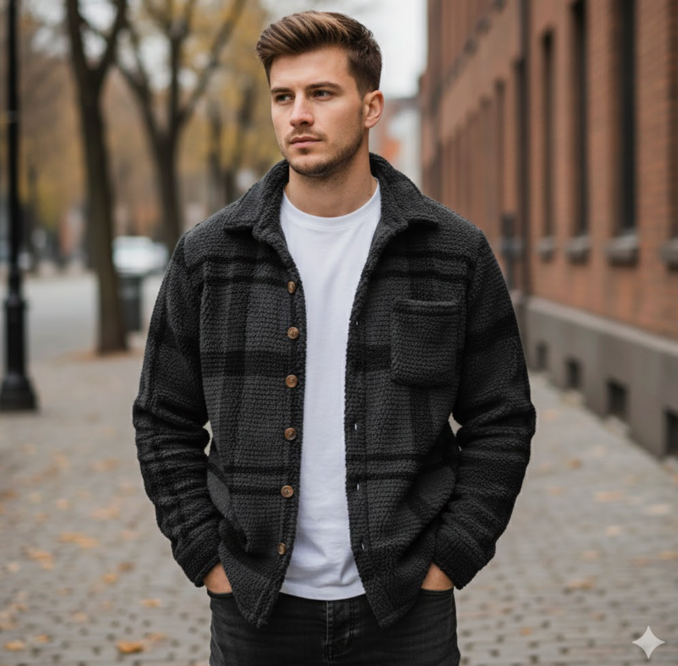 Glacier Plaid Unisex Fleece Jacket