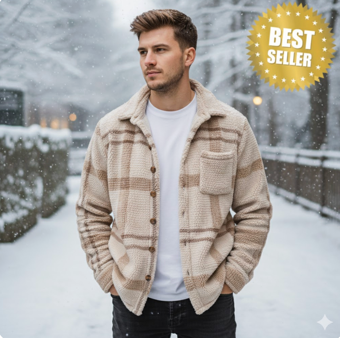 Glacier Plaid Unisex Fleece Jacket