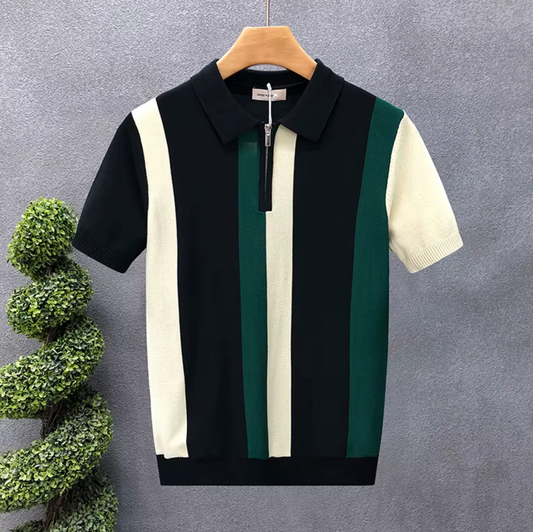 Velure Color Block Zip Polo