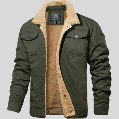 Fleece Lined Cargo Jacket for Men