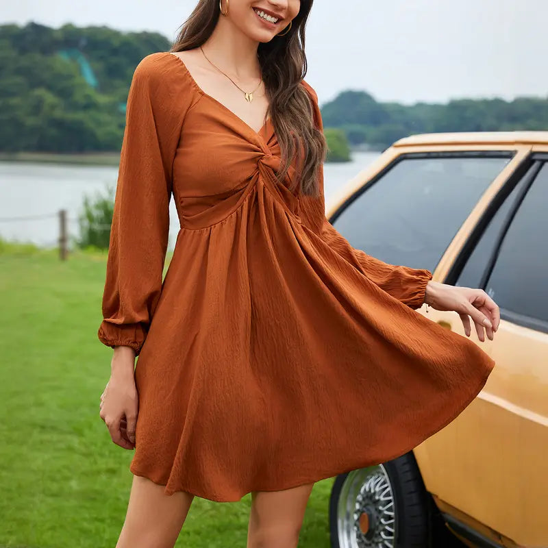 Sienna Twist-Front Mini Dress