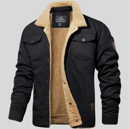 Fleece Lined Cargo Jacket for Men