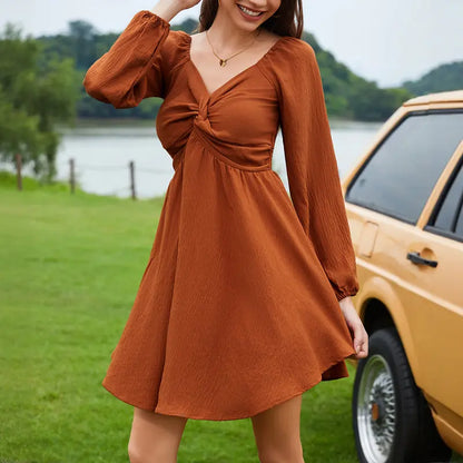 Sienna Twist-Front Mini Dress