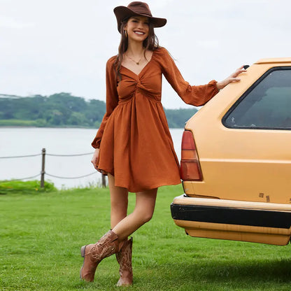 Sienna Twist-Front Mini Dress