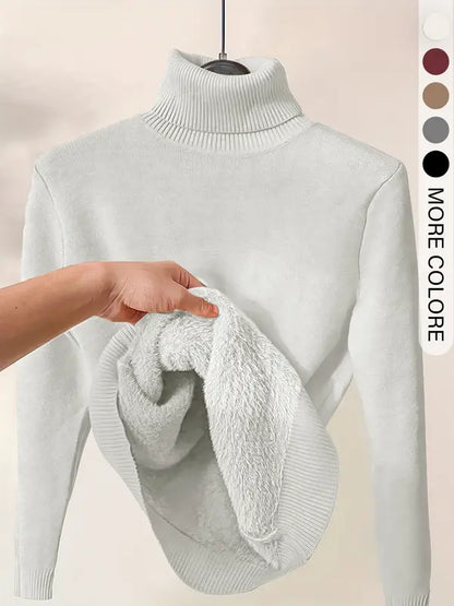 Fleece-Lined Turtleneck Sweater