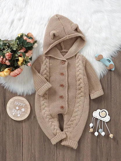BabyBear Knit Hooded Romper