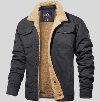 Fleece Lined Cargo Jacket for Men