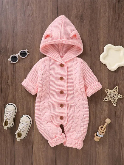 BabyBear Knit Hooded Romper