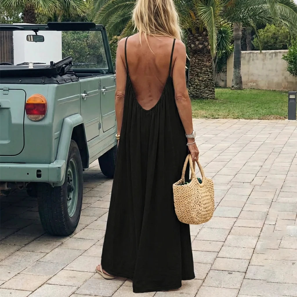Velure Open Back Maxi Dress